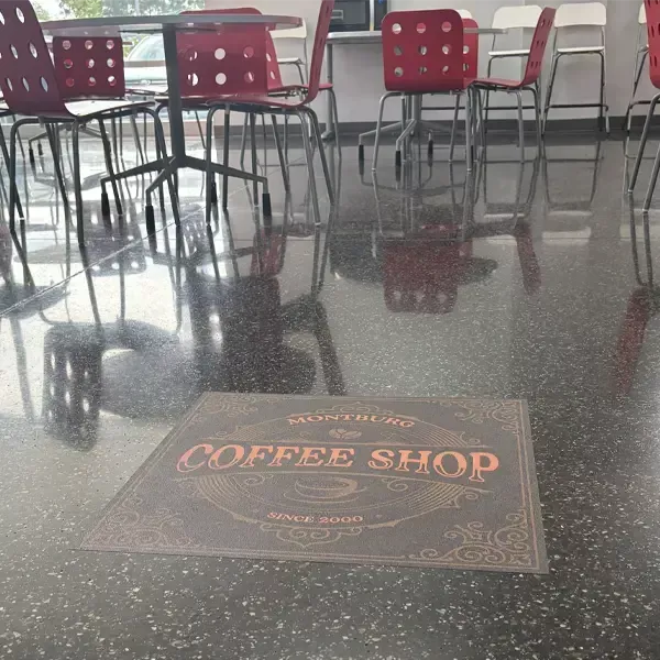 Welcome customers with a floor decal