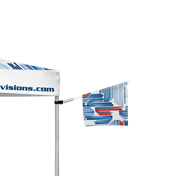 Attach any advertising tent flag to the Advertising Tent Flag Holder 75° Attach any advertising tent flag to the Advertising Tent Flag Holder 75°