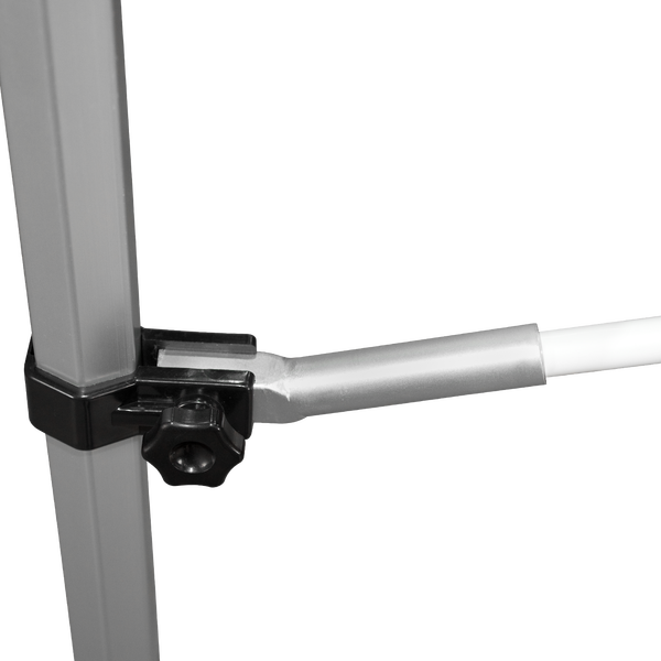 The Advertising Tent Flag Holder 75° is simple to install: just slide it up the pole and tighten the knob The Advertising Tent Flag Holder 75° is simple to install: just slide it up the pole and tighten the knob
