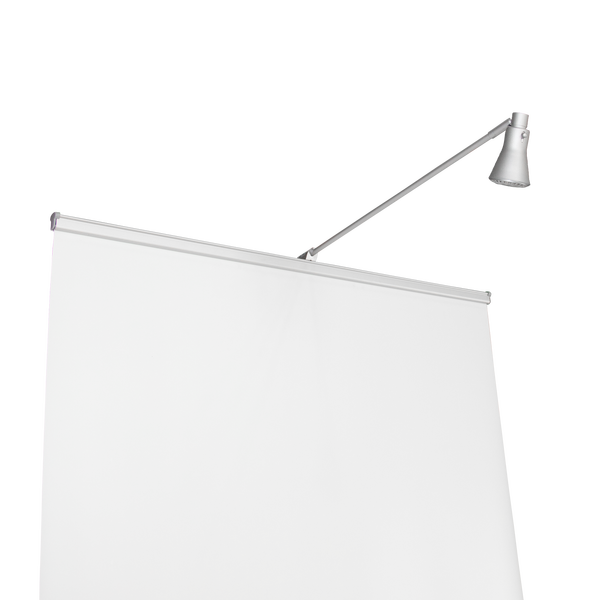 Forget the clamps and tightening; simply connect the Roll Up Light LED - Silver to the top of your Roll Up