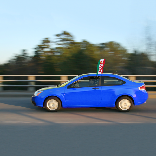 The Car Feather Flag is perfect for restaurants that deliver