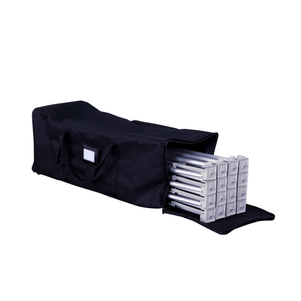 Frame stores safely inside included carrying case Frame stores safely inside included carrying case