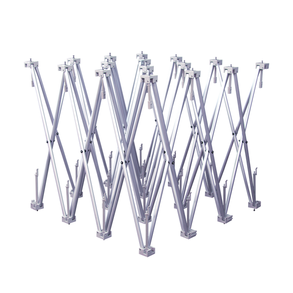 Solid aluminum frame effortlessly expands and collapses