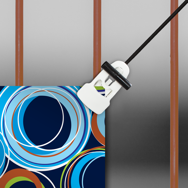 Use with Black Elastic Banner Cord with Toggle to hang larger banners