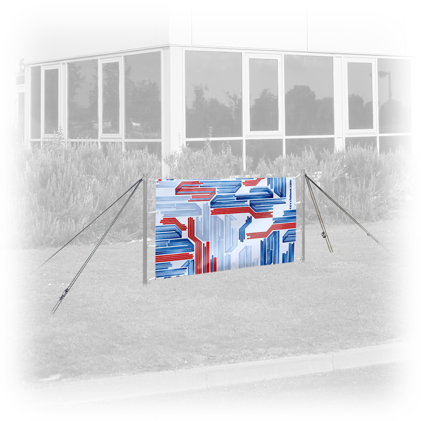 Banner with Outdoor Banner Post Set