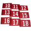 White on red background numbers 10-18 White on red background numbers 10-18