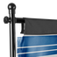 Black sleeves attach the tent wall to the horizontal top pole of the display Black sleeves attach the tent wall to the horizontal top pole of the display