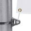 Eyelet brackets allow banner to hang from street light poles Eyelet brackets allow banner to hang from street light poles