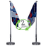 The custom print for the Table Flag can be finished in a double-sided layout for double the impact The custom print for the Table Flag can be finished in a double-sided layout for double the impact