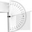 75° tent flag holder being measured with a protractor