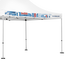 Interchangeable valance is easily attached to the portable canopy with included safety pins Interchangeable valance is easily attached to the portable canopy with included safety pins